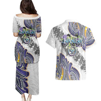 Traditional Art Hawaiian Kakau Tattoos Couples Matching Puletasi and Hawaiian Shirt Graffiti Style LT03 - Polynesian Pride