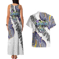 Traditional Art Hawaiian Kakau Tattoos Couples Matching Tank Maxi Dress and Hawaiian Shirt Graffiti Style - Polynesian Pride