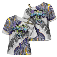 Traditional Art Hawaiian Kakau Tattoos Cross Shoulder Shirt Graffiti Style - Polynesian Pride