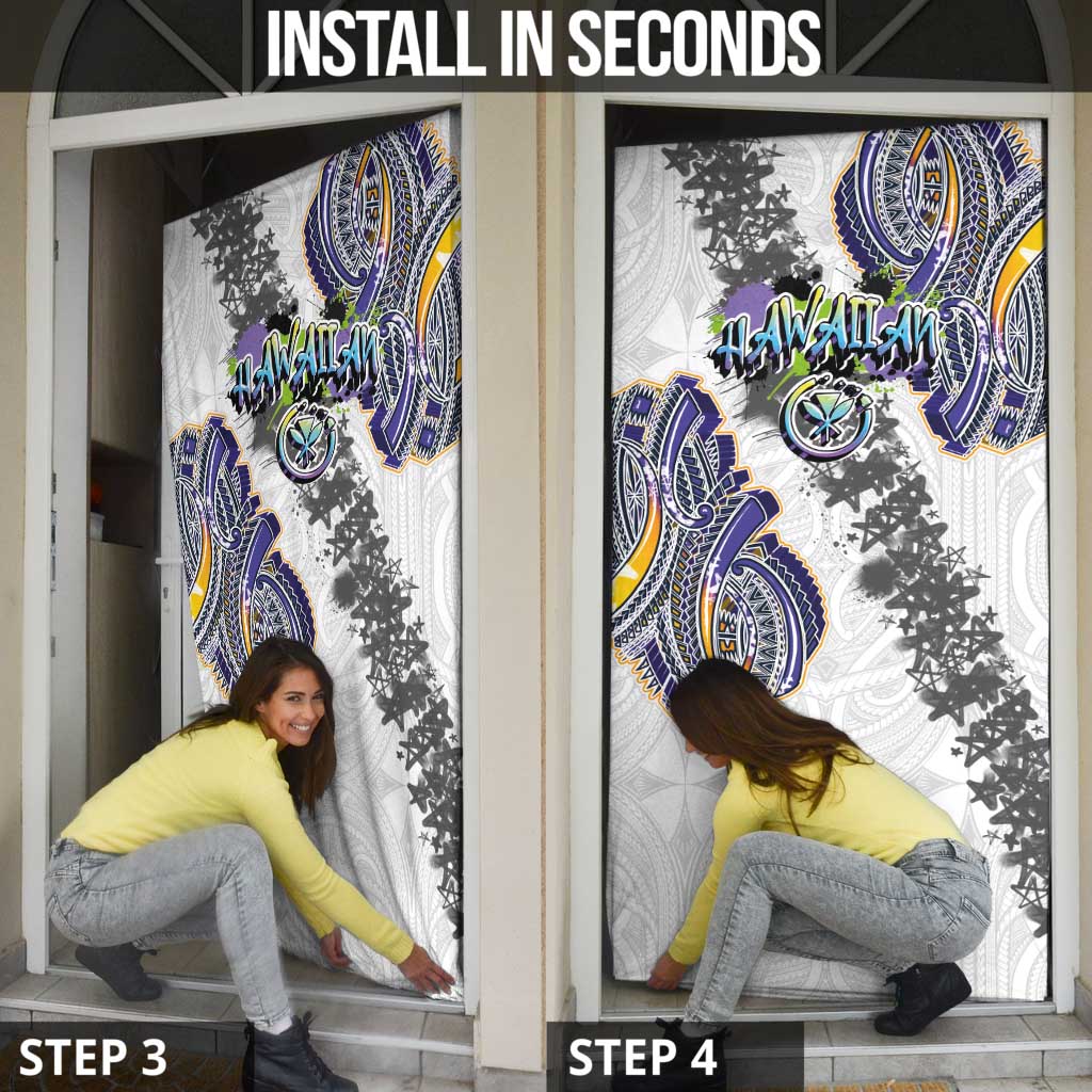 Traditional Art Hawaiian Kakau Tattoos Door Cover Graffiti Style LT03 - Polynesian Pride