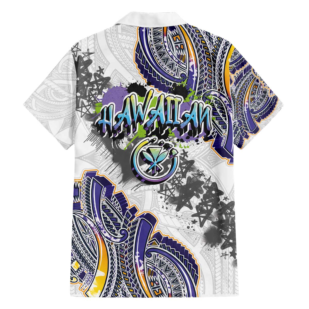 Traditional Art Hawaiian Kakau Tattoos Family Matching Off The Shoulder Long Sleeve Dress and Hawaiian Shirt Graffiti Style - Polynesian Pride