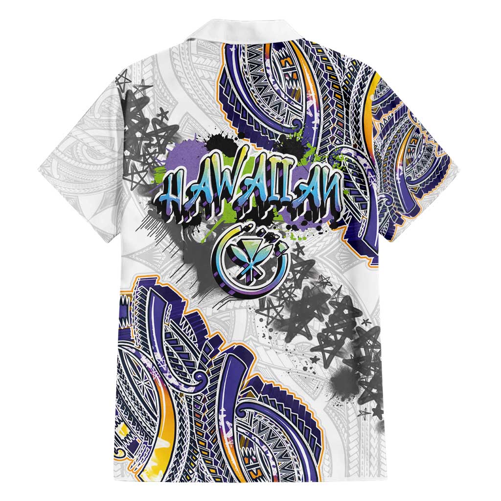 Traditional Art Hawaiian Kakau Tattoos Family Matching Off Shoulder Maxi Dress and Hawaiian Shirt Graffiti Style - Polynesian Pride