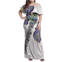 Traditional Art Hawaiian Kakau Tattoos Family Matching Off Shoulder Maxi Dress and Hawaiian Shirt Graffiti Style - Polynesian Pride