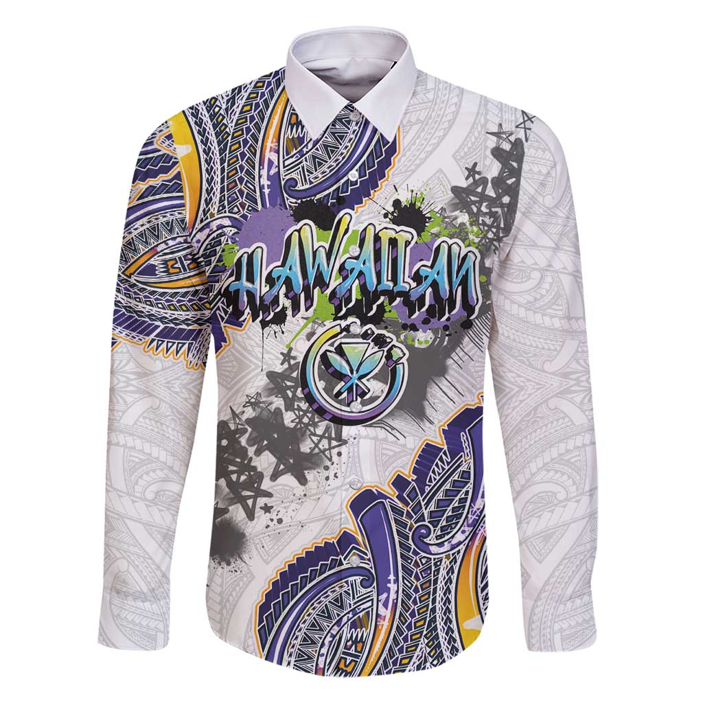 Traditional Art Hawaiian Kakau Tattoos Family Matching Tank Maxi Dress and Hawaiian Shirt Graffiti Style - Polynesian Pride