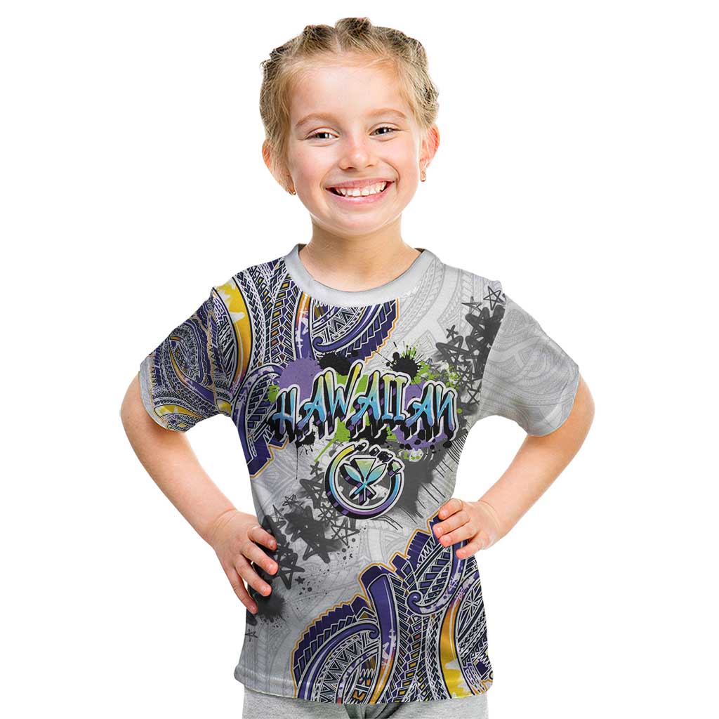 Traditional Art Hawaiian Kakau Tattoos Kid T Shirt Graffiti Style - Polynesian Pride