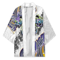 Traditional Art Hawaiian Kakau Tattoos Kimono Graffiti Style LT03 Unisex White - Polynesian Pride