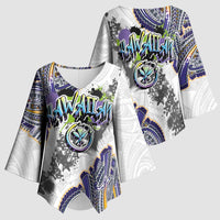 Traditional Art Hawaiian Kakau Tattoos Kimono Sleeve Blouse Graffiti Style LT03 - Polynesian Pride