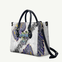 Traditional Art Hawaiian Kakau Tattoos Leather Bag Graffiti Style LT03 White - Polynesian Pride