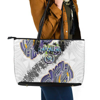 Traditional Art Hawaiian Kakau Tattoos Leather Tote Bag Graffiti Style LT03 - Polynesian Pride