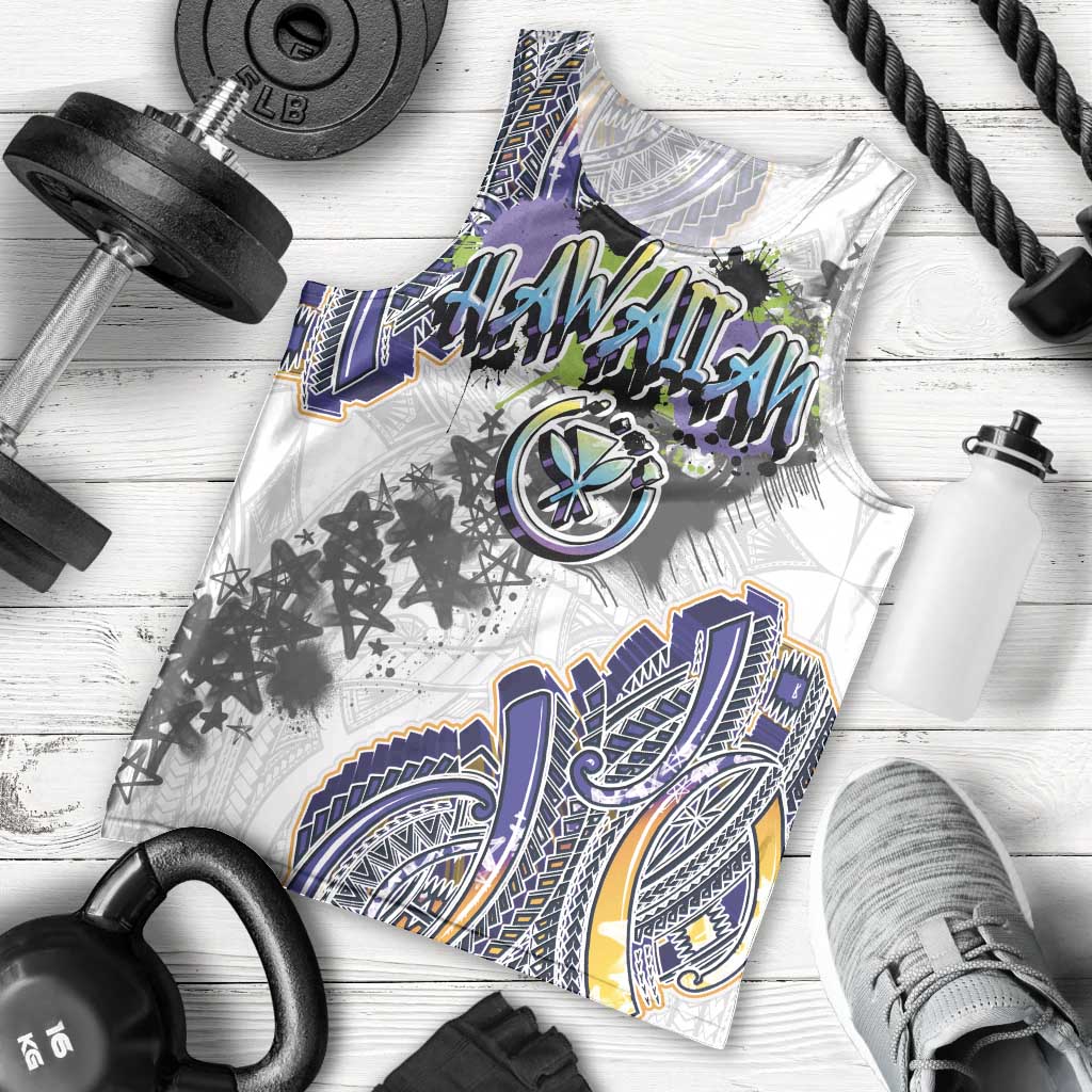 Traditional Art Hawaiian Kakau Tattoos Men Tank Top Graffiti Style LT03 - Polynesian Pride