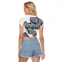 Traditional Art Hawaiian Kakau Tattoos Raglan Cropped T Shirt Graffiti Style LT03 - Polynesian Pride