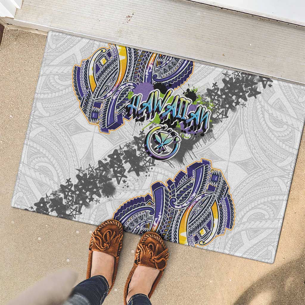 Traditional Art Hawaiian Kakau Tattoos Rubber Doormat Graffiti Style LT03 - Polynesian Pride