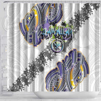 Traditional Art Hawaiian Kakau Tattoos Shower Curtain Graffiti Style - Polynesian Pride