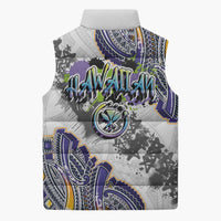 Traditional Art Hawaiian Kakau Tattoos Sleeveless Puffer Jacket Graffiti Style LT03 - Polynesian Pride