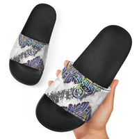 Traditional Art Hawaiian Kakau Tattoos Slide Sandals Graffiti Style - Polynesian Pride