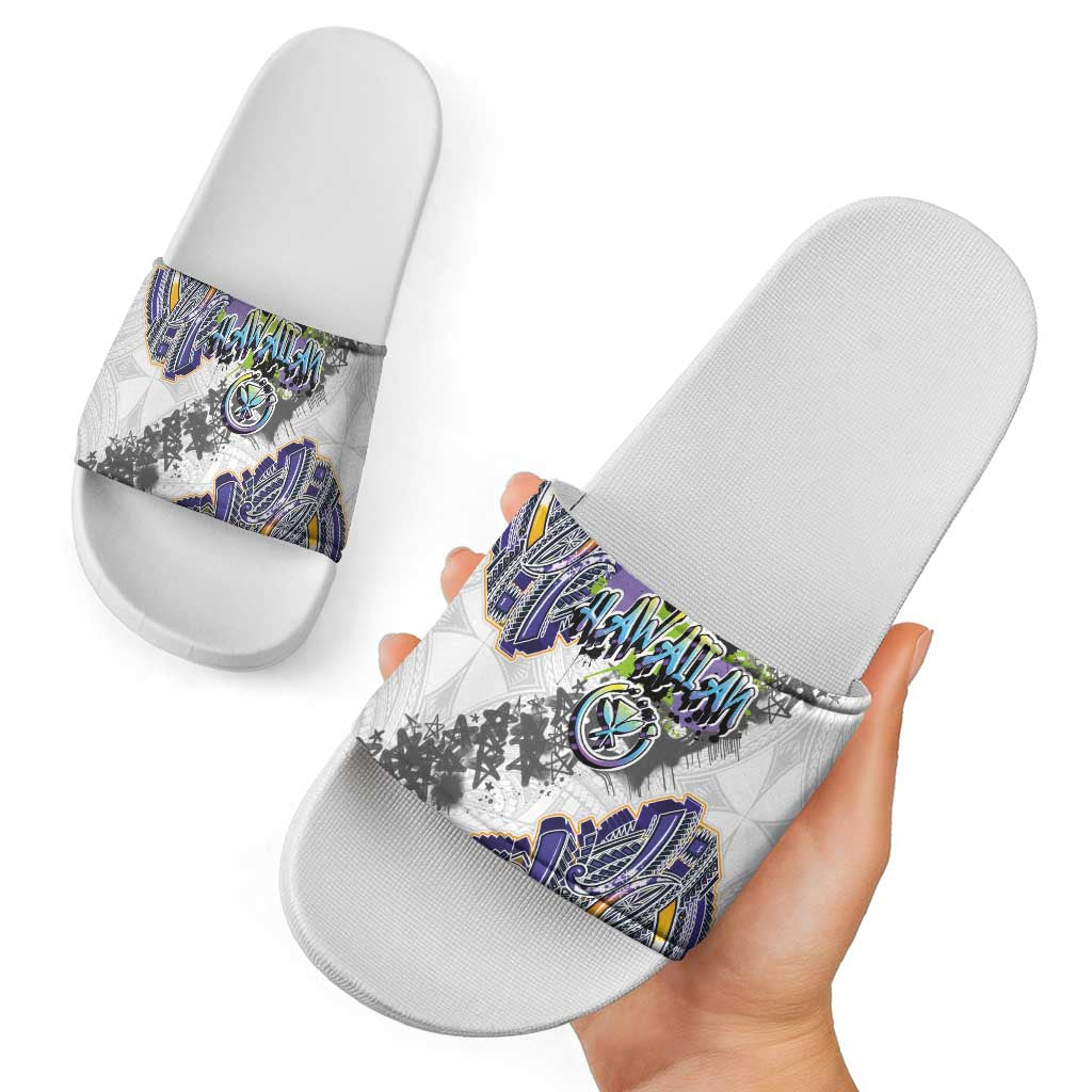 Traditional Art Hawaiian Kakau Tattoos Slide Sandals Graffiti Style - Polynesian Pride