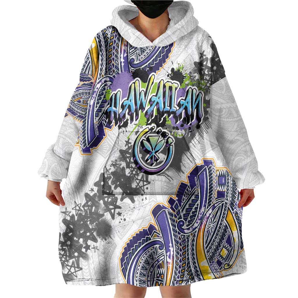 Traditional Art Hawaiian Kakau Tattoos Wearable Blanket Hoodie Graffiti Style LT03 - Polynesian Pride