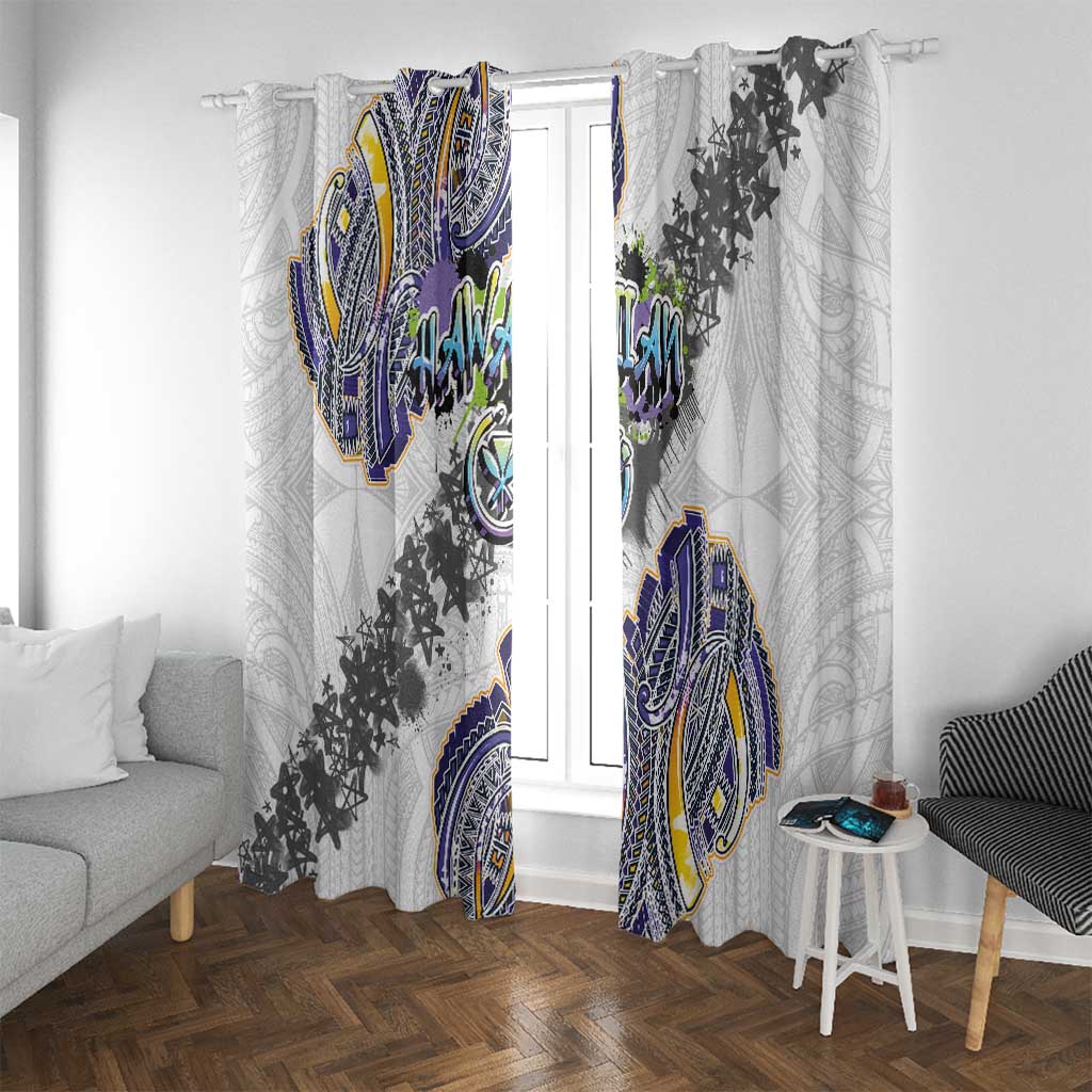 Traditional Art Hawaiian Kakau Tattoos Window Curtain Graffiti Style - Polynesian Pride