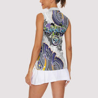 Traditional Art Hawaiian Kakau Tattoos Women Sleeveless Polo Shirt Graffiti Style LT03 - Polynesian Pride