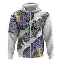 Traditional Art Hawaiian Kakau Tattoos Zip Hoodie Graffiti Style LT03 Zip Hoodie White - Polynesian Pride