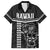 Custom Hawaii Warrior Family Matching Short Sleeve Bodycon Dress and Hawaiian Shirt Kakau Quilt Pattern LT03 Dad's Shirt - Short Sleeve Black - Polynesian Pride