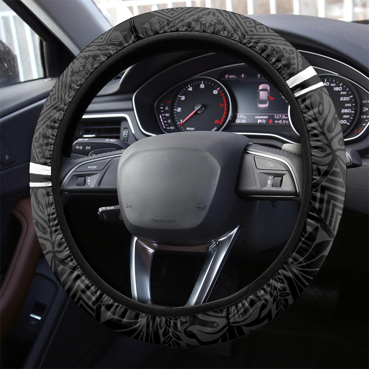 Custom Hawaii Warrior Steering Wheel Cover Kakau Quilt Pattern