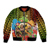 Hawaii Womens Day Wahine Bomber Jacket Strong Beautiful Woman with Kakau Style LT03 Unisex Red - Polynesian Pride