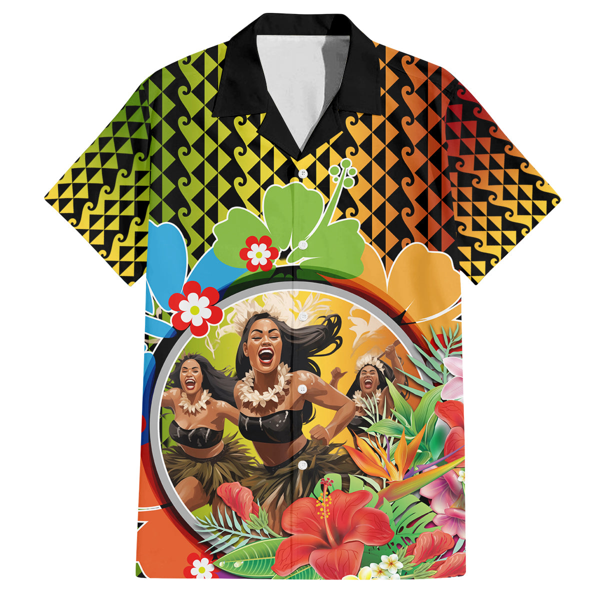 Hawaii Womens Day Wahine Family Matching Puletasi and Hawaiian Shirt Strong Beautiful Woman with Kakau Style LT03 Dad's Shirt - Short Sleeve Red - Polynesian Pride