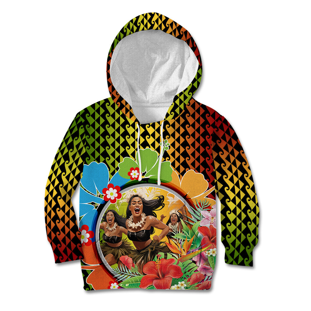 Hawaii Womens Day Wahine Kid Hoodie Strong Beautiful Woman with Kakau Style LT03 Hoodie Red - Polynesian Pride