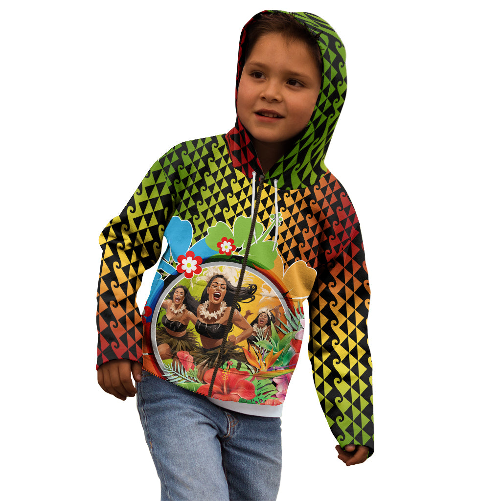 Hawaii Womens Day Wahine Kid Hoodie Strong Beautiful Woman with Kakau Style LT03 - Polynesian Pride