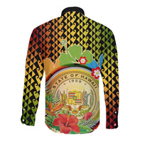 Hawaii Womens Day Wahine Long Sleeve Button Shirt Strong Beautiful Woman with Kakau Style LT03 - Polynesian Pride