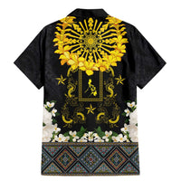 Flores de Mayo and Filipino Fiesta Family Matching Mermaid Dress and Hawaiian Shirt The Sun-Jasmine and Polynesian Yakan Tattoo Barong Style