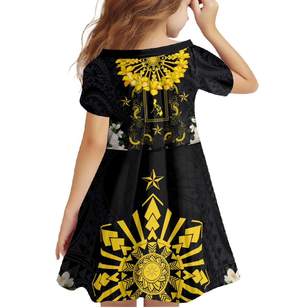 Flores de Mayo and Filipino Fiesta Family Matching Short Sleeve Bodycon Dress and Hawaiian Shirt The Sun-Jasmine and Polynesian Yakan Tattoo Barong Style