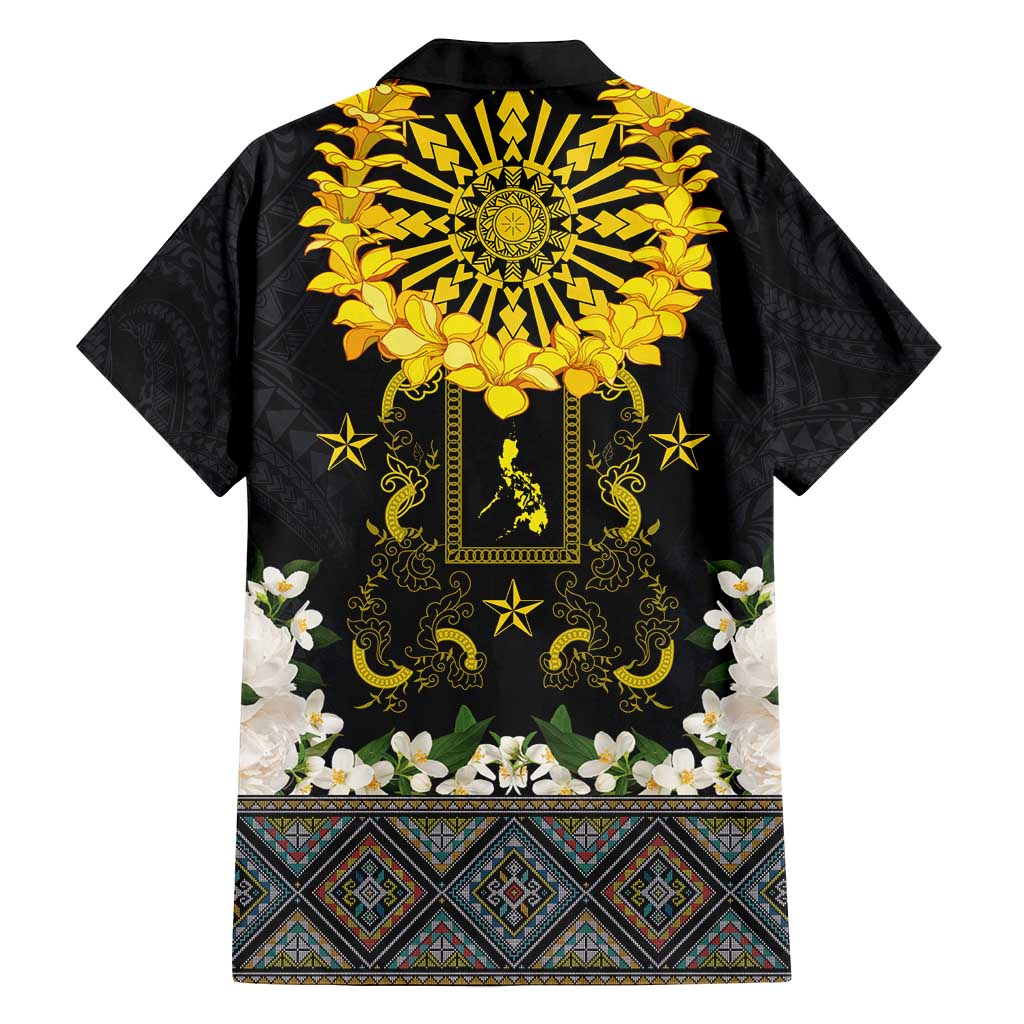 Flores de Mayo and Filipino Fiesta Family Matching Summer Maxi Dress and Hawaiian Shirt The Sun-Jasmine and Polynesian Yakan Tattoo Barong Style