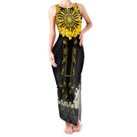 Flores de Mayo and Filipino Fiesta Family Matching Tank Maxi Dress and Hawaiian Shirt The Sun-Jasmine and Polynesian Yakan Tattoo Barong Style