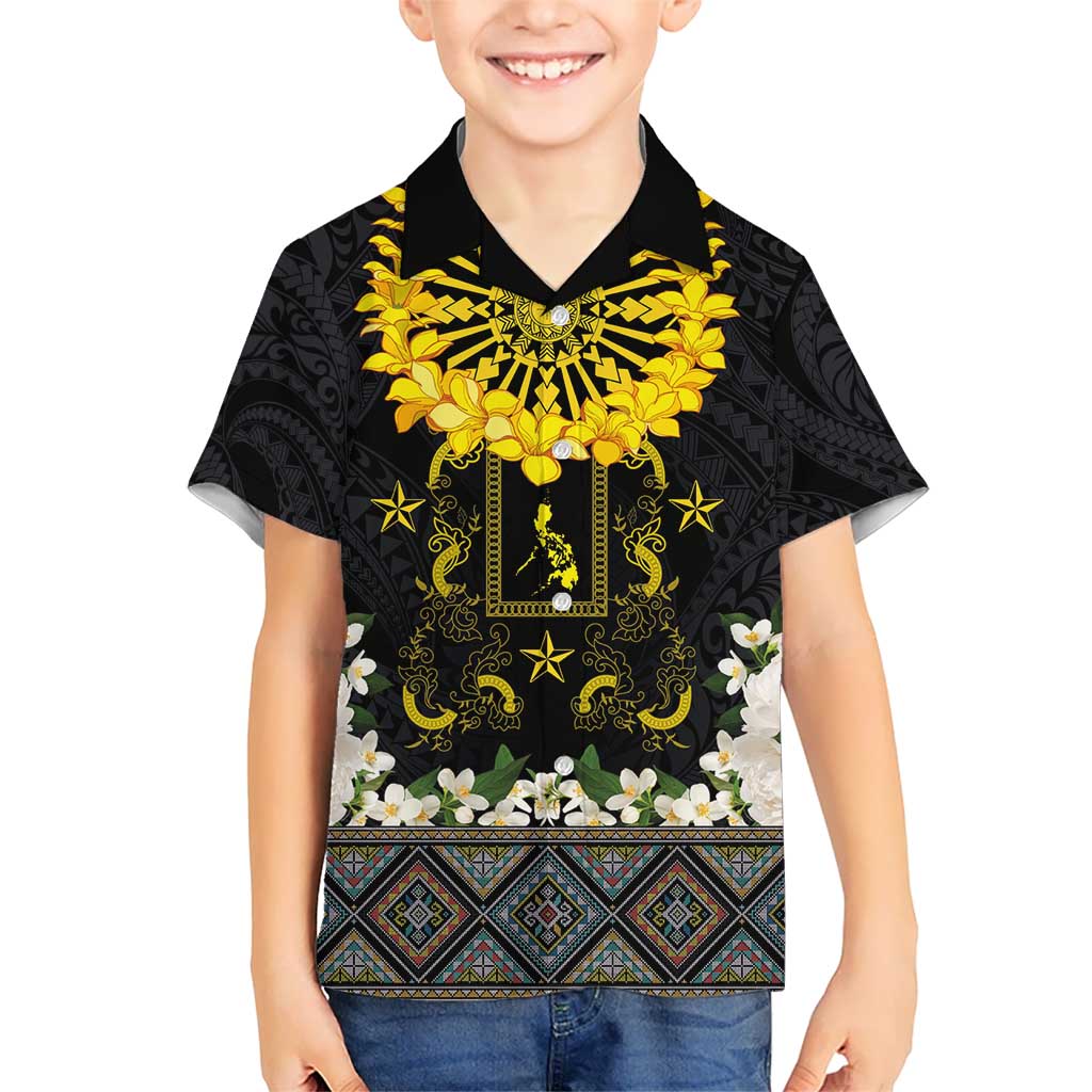 Flores de Mayo and Filipino Fiesta Hawaiian Shirt The Sun-Jasmine and Polynesian Yakan Tattoo Barong Style