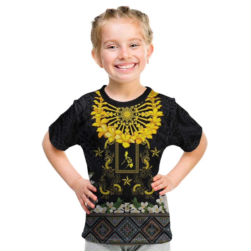Flores de Mayo and Filipino Fiesta Kid T Shirt The Sun-Jasmine and Polynesian Yakan Tattoo Barong Style