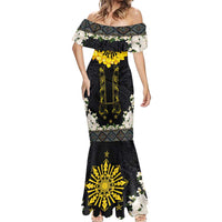Flores de Mayo and Filipino Fiesta Mermaid Dress The Sun-Jasmine and Polynesian Yakan Tattoo Barong Style