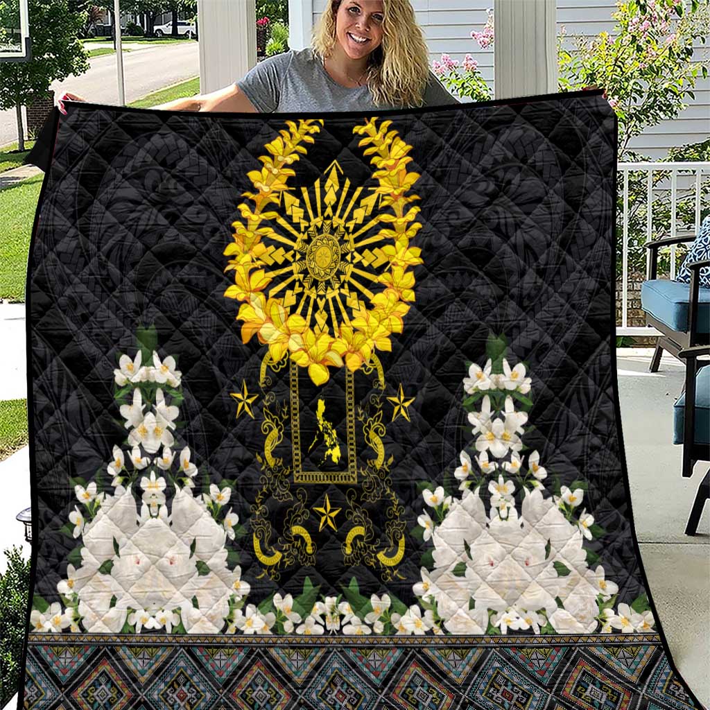 Flores de Mayo and Filipino Fiesta Quilt The Sun-Jasmine and Polynesian Yakan Tattoo Barong Style