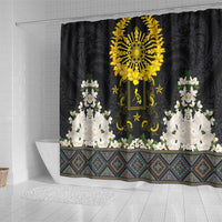 Flores de Mayo and Filipino Fiesta Shower Curtain The Sun-Jasmine and Polynesian Yakan Tattoo Barong Style