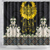 Flores de Mayo and Filipino Fiesta Shower Curtain The Sun-Jasmine and Polynesian Yakan Tattoo Barong Style