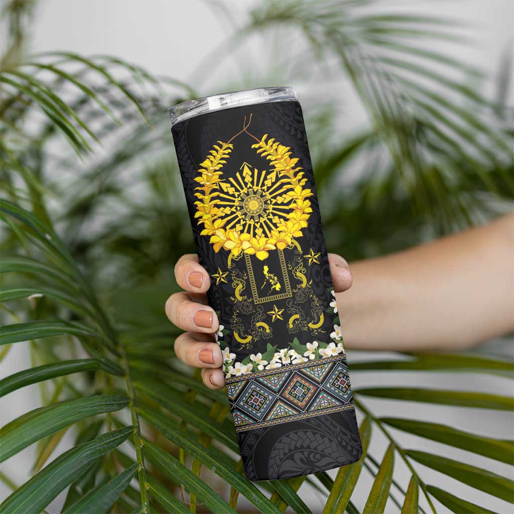 Flores de Mayo and Filipino Fiesta Skinny Tumbler The Sun-Jasmine and Polynesian Yakan Tattoo Barong Style