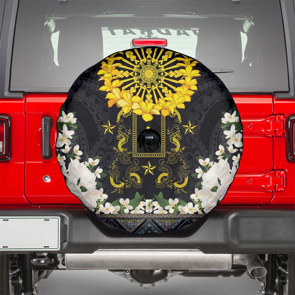 Flores de Mayo and Filipino Fiesta Spare Tire Cover The Sun-Jasmine and Polynesian Yakan Tattoo Barong Style