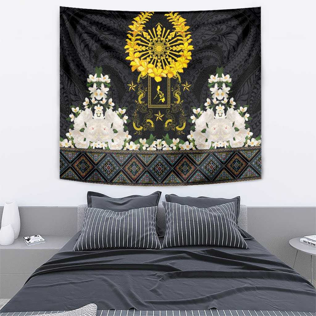 Flores de Mayo and Filipino Fiesta Tapestry The Sun-Jasmine and Polynesian Yakan Tattoo Barong Style