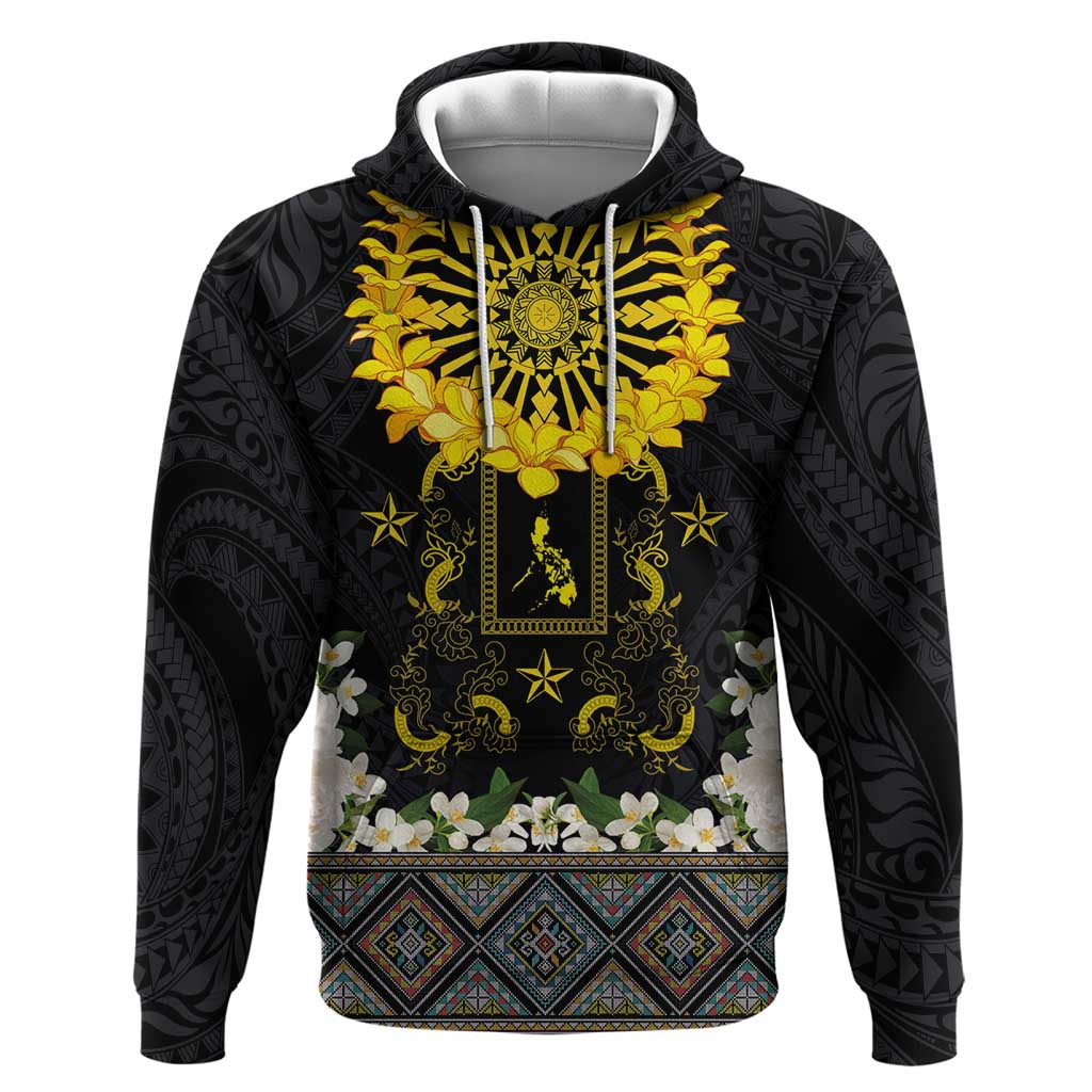 Flores de Mayo and Filipino Fiesta Zip Hoodie The Sun-Jasmine and Polynesian Yakan Tattoo Barong Style