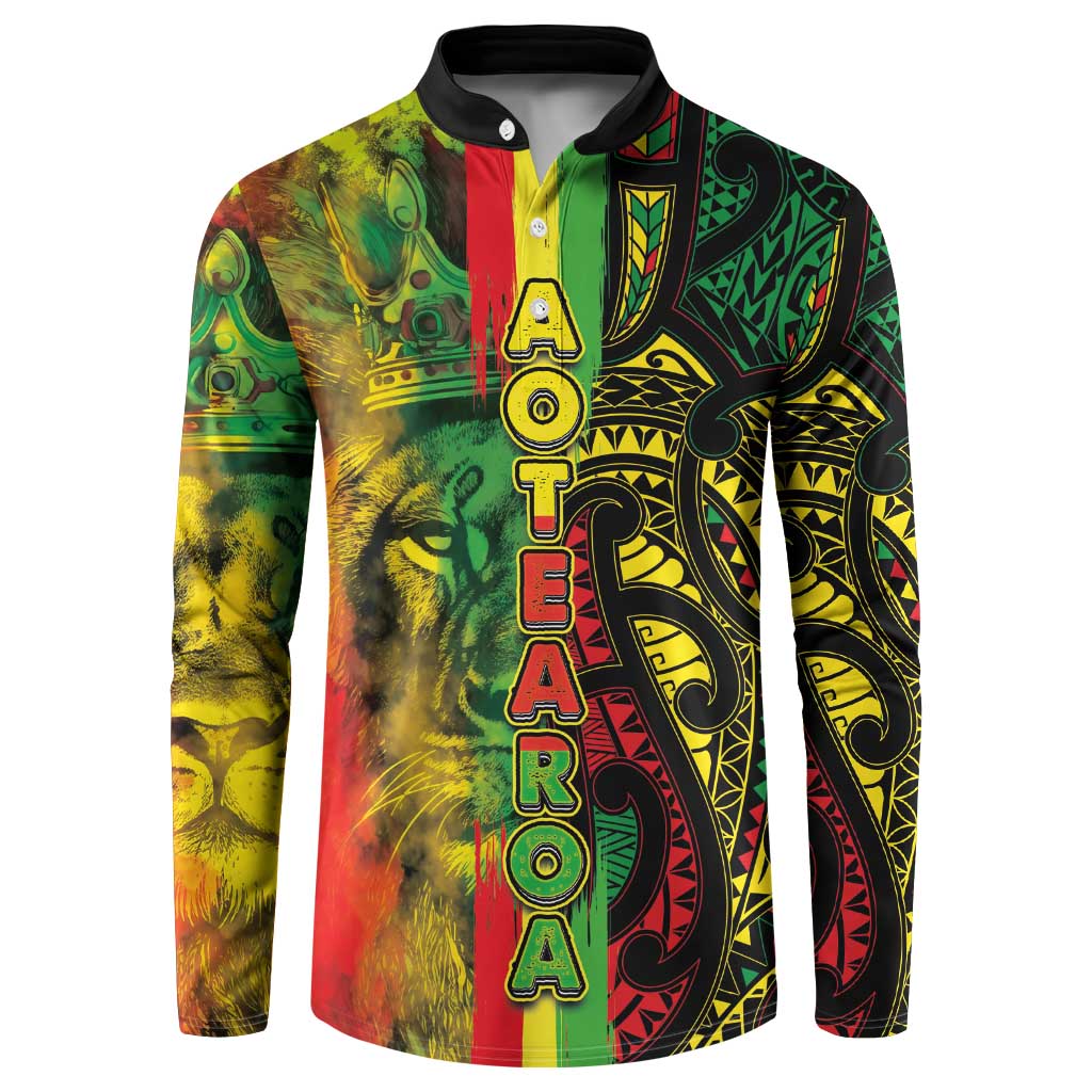 Aotearoa Reggae Button Sweatshirt Maori Reggae-One Love