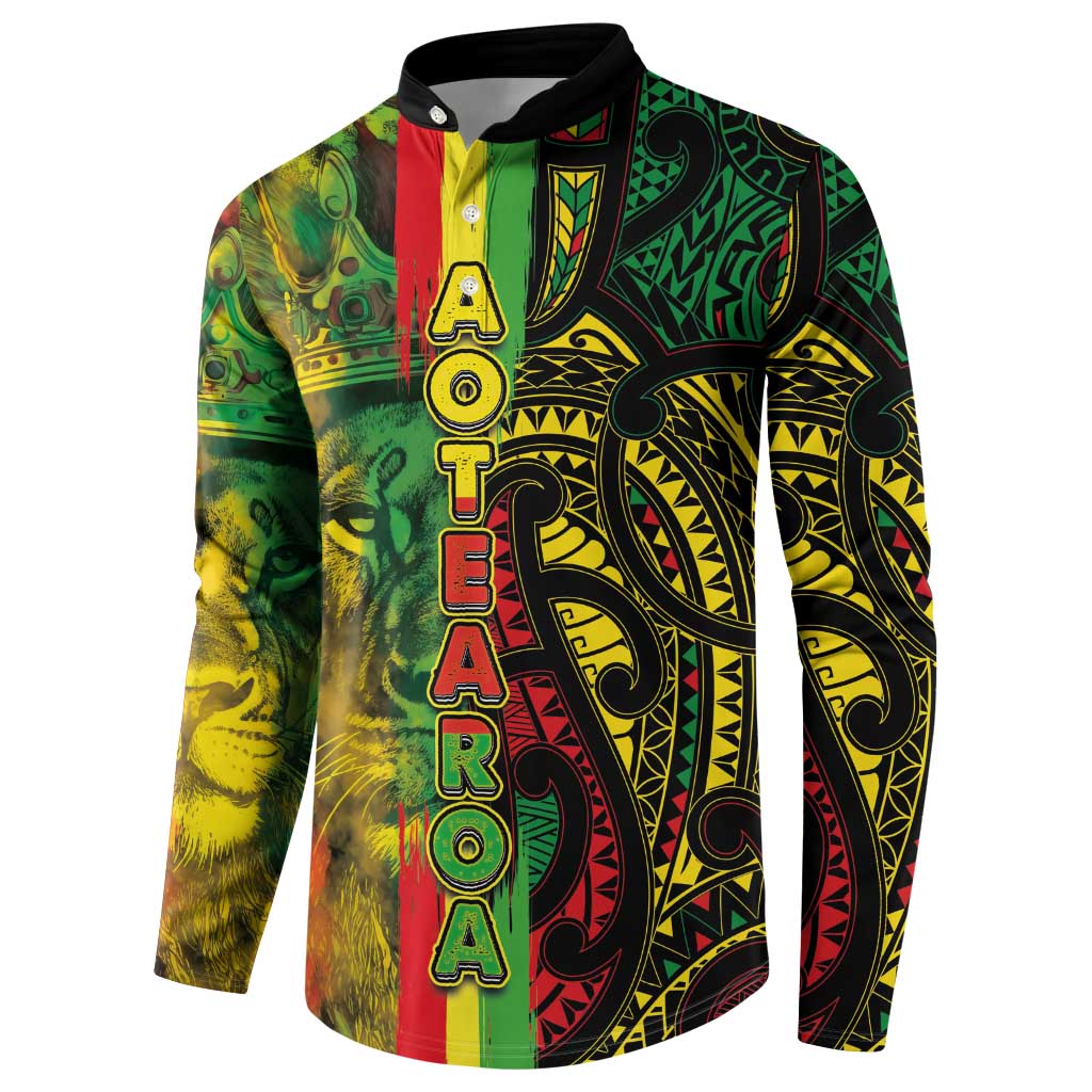 Aotearoa Reggae Button Sweatshirt Maori Reggae-One Love