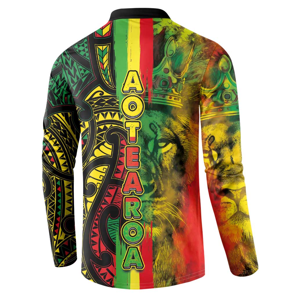 Aotearoa Reggae Button Sweatshirt Maori Reggae-One Love