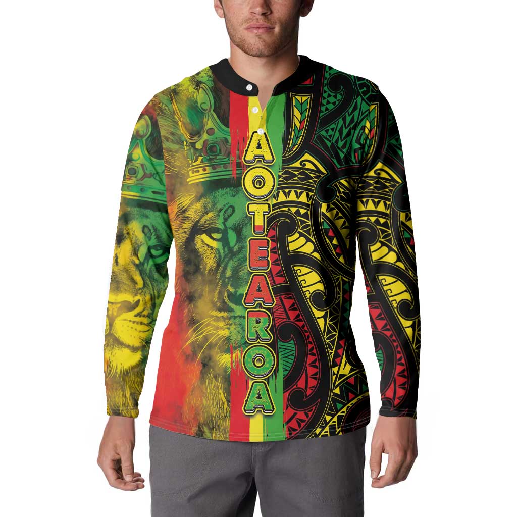 Aotearoa Reggae Button Sweatshirt Maori Reggae-One Love