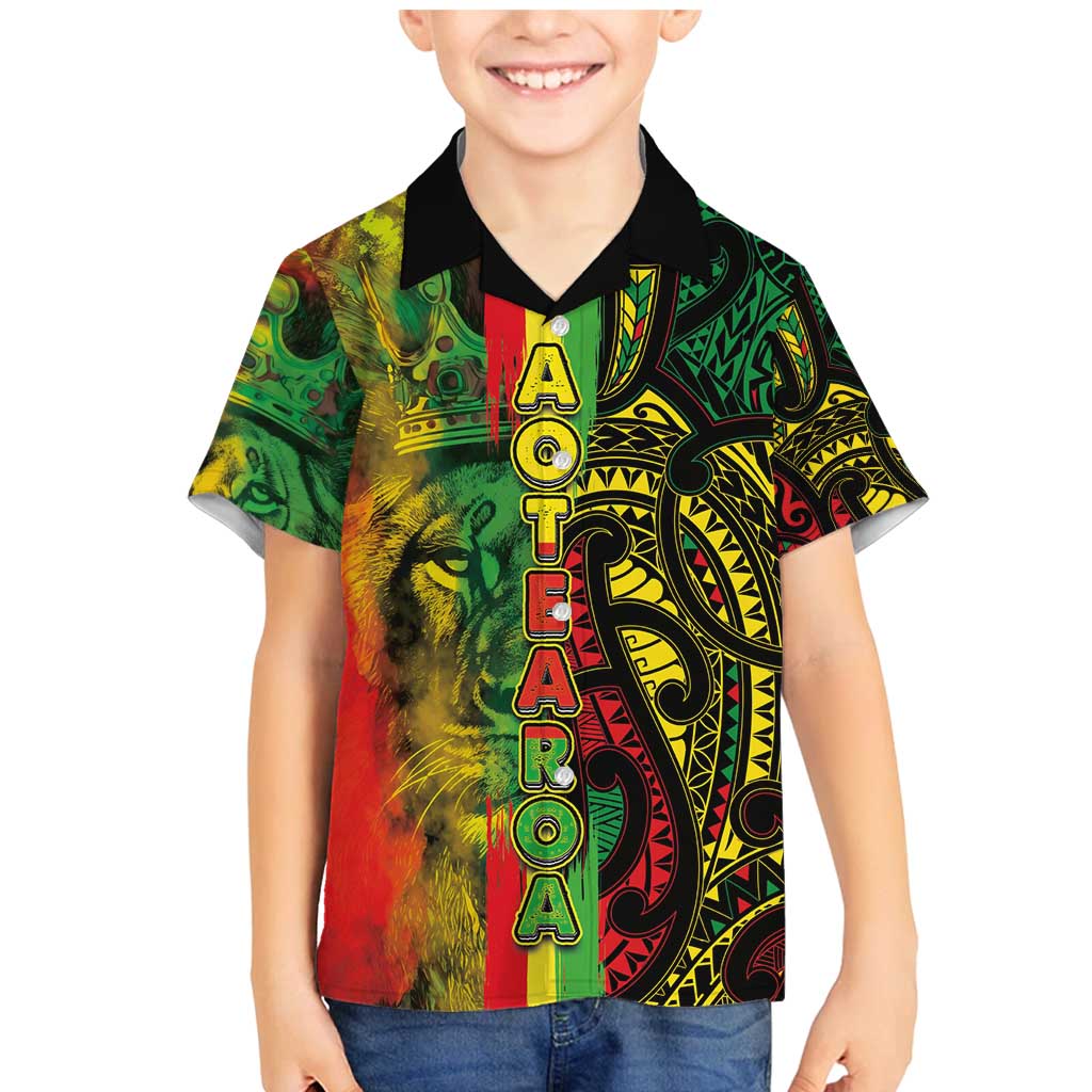 Aotearoa Reggae Family Matching Mermaid Dress and Hawaiian Shirt Maori Reggae-One Love